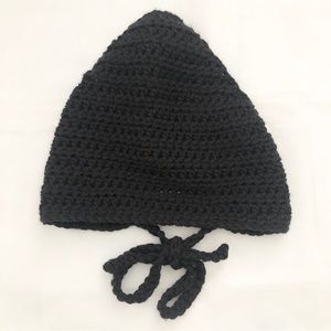 Black Crochet 90s Y2K Bandanna Head Scarf